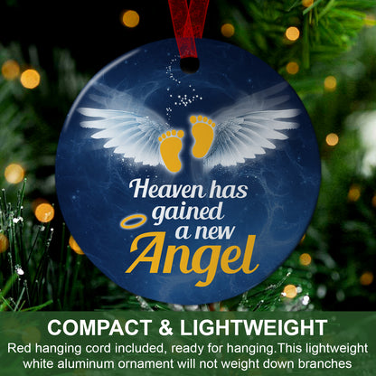 Miscarriage Ornament Heaven Has Gained A New Angel Ornament- Sympathy Gift For Loss Of Baby- Aluminum Metal Ornament- Baby Remembrance Gift