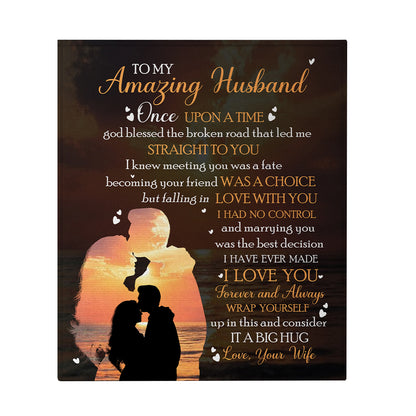 To My Husband Blanket- Valentines Day Gifts For Him, Valentines Gift For Husband- Velveteen Plush Blanket- Gifts For Anniversary Birthday, Blanket From Wife, Best Husband Gift Ideas