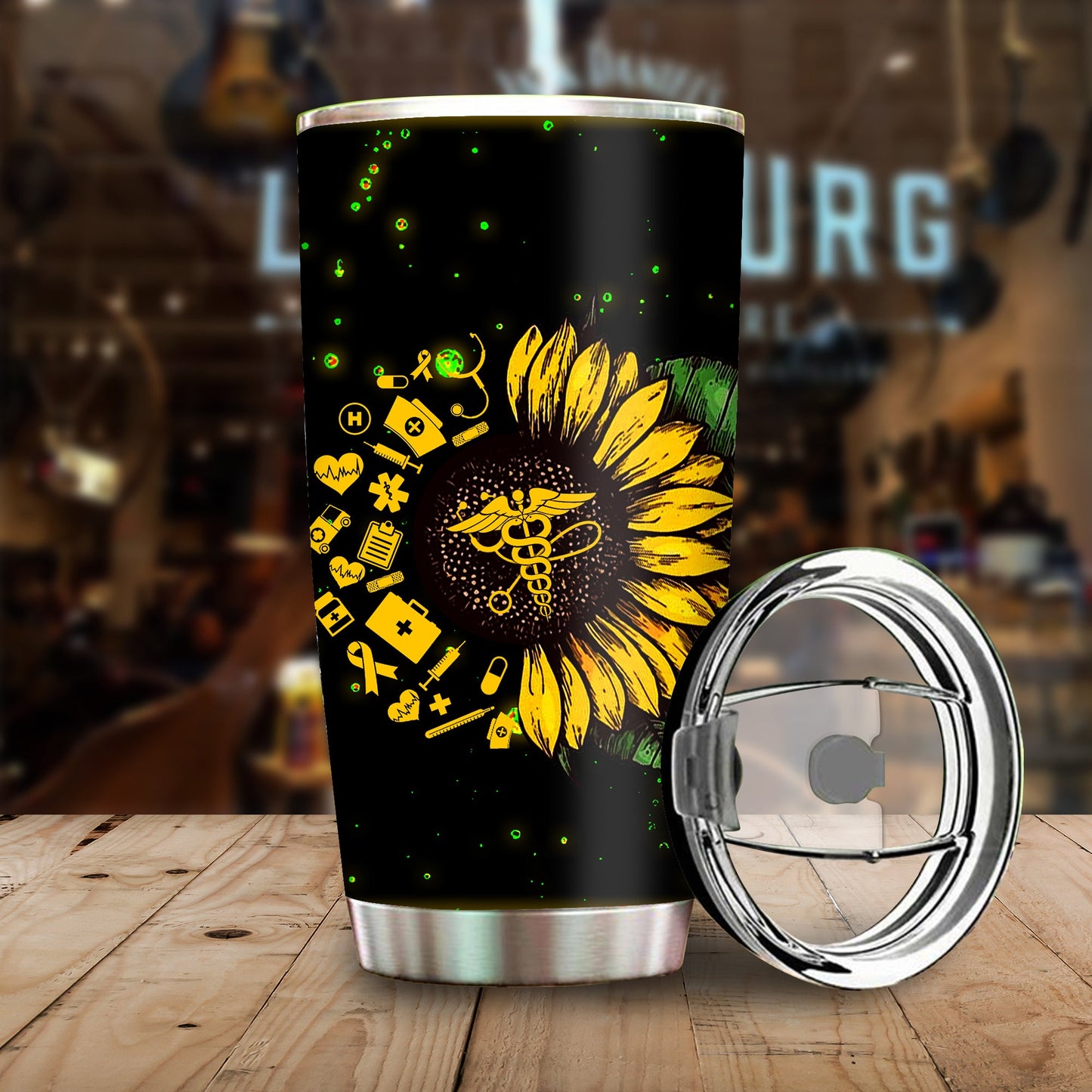 Unifinz Nurse Tumbler Love Nurse Sunflower Tumbler Cup Awesome High Quality Nurse Travel Mug 2022