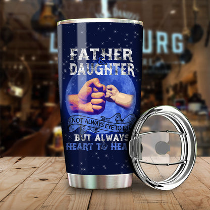Unifinz Family Tumbler Father & Daughter Always Heart To Heart Tumbler Cup Amazing Father Travel Mug 2023