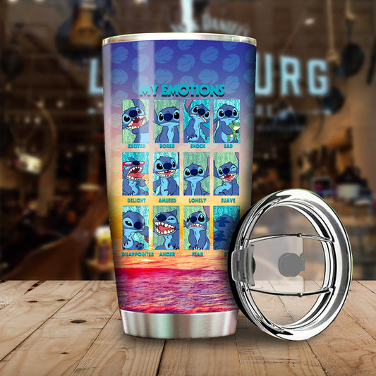 Unifinz DN Stitch Tumbler Stitch Emotions Don't Feel Like Being An Adult Tumbler Cup Cute High Quality DN Stitch Travel Mug 2022