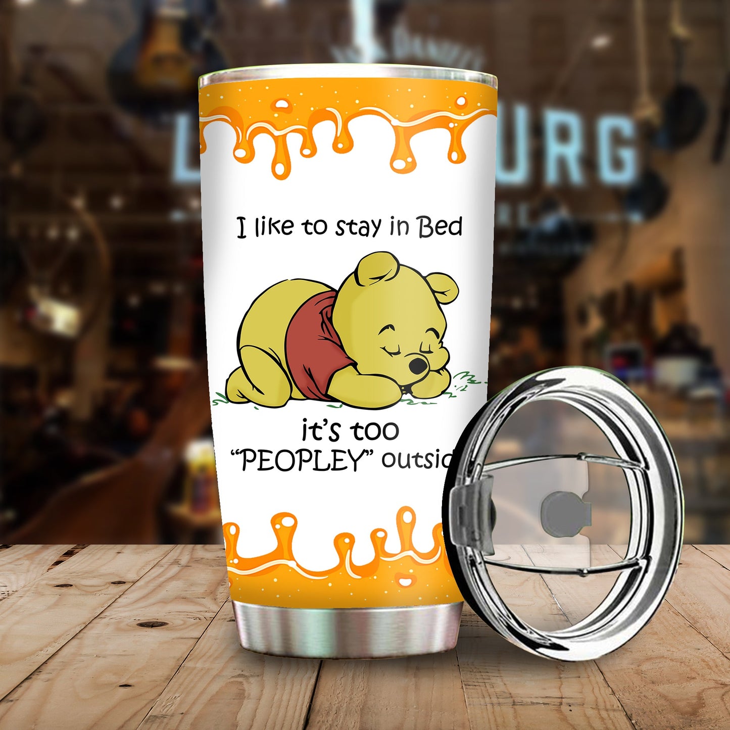 Unifinz DN WTP Tumbler Pooh I Like To Stay In Bed Tumbler Cup Cute DN WTP Travel Mug 2023