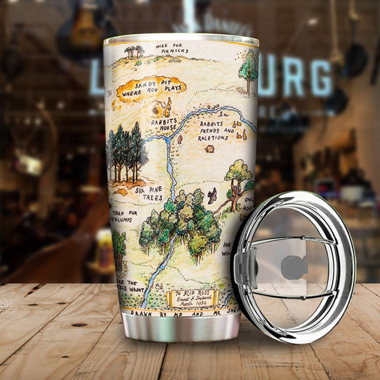 Unifinz DN WTP Tumbler The Hundred Acre Wood Classic Map Tumbler Cup High Quality WTP Travel Mug 2022