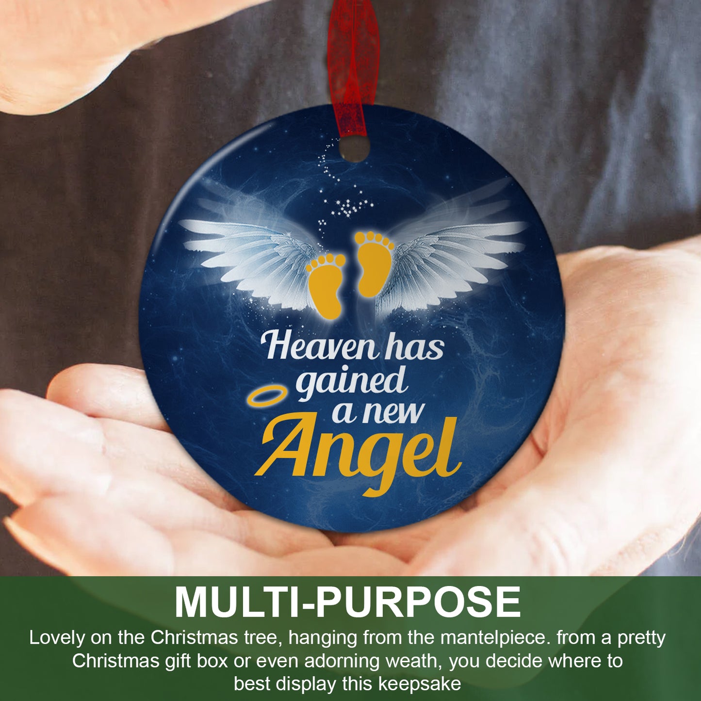 Miscarriage Ornament Heaven Has Gained A New Angel Ornament- Sympathy Gift For Loss Of Baby- Aluminum Metal Ornament- Baby Remembrance Gift