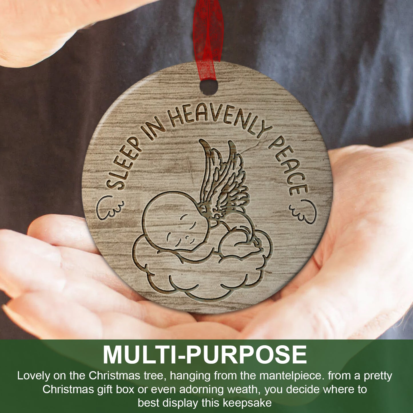 Miscarriage Ornament Sleep In Heavenly Peace Ornament- Sympathy Gift For Loss Of Baby- Aluminum Metal Ornament- Baby Remembrance Gift