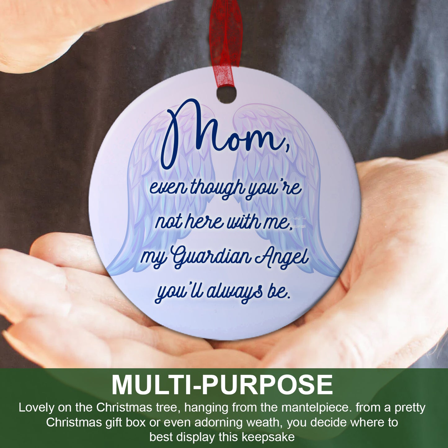 Mom Keepsake Ornament My Guardian Angel You're Always Be Ornament Memorial Gift For Loss Of Mother - Aluminum Metal Ornament