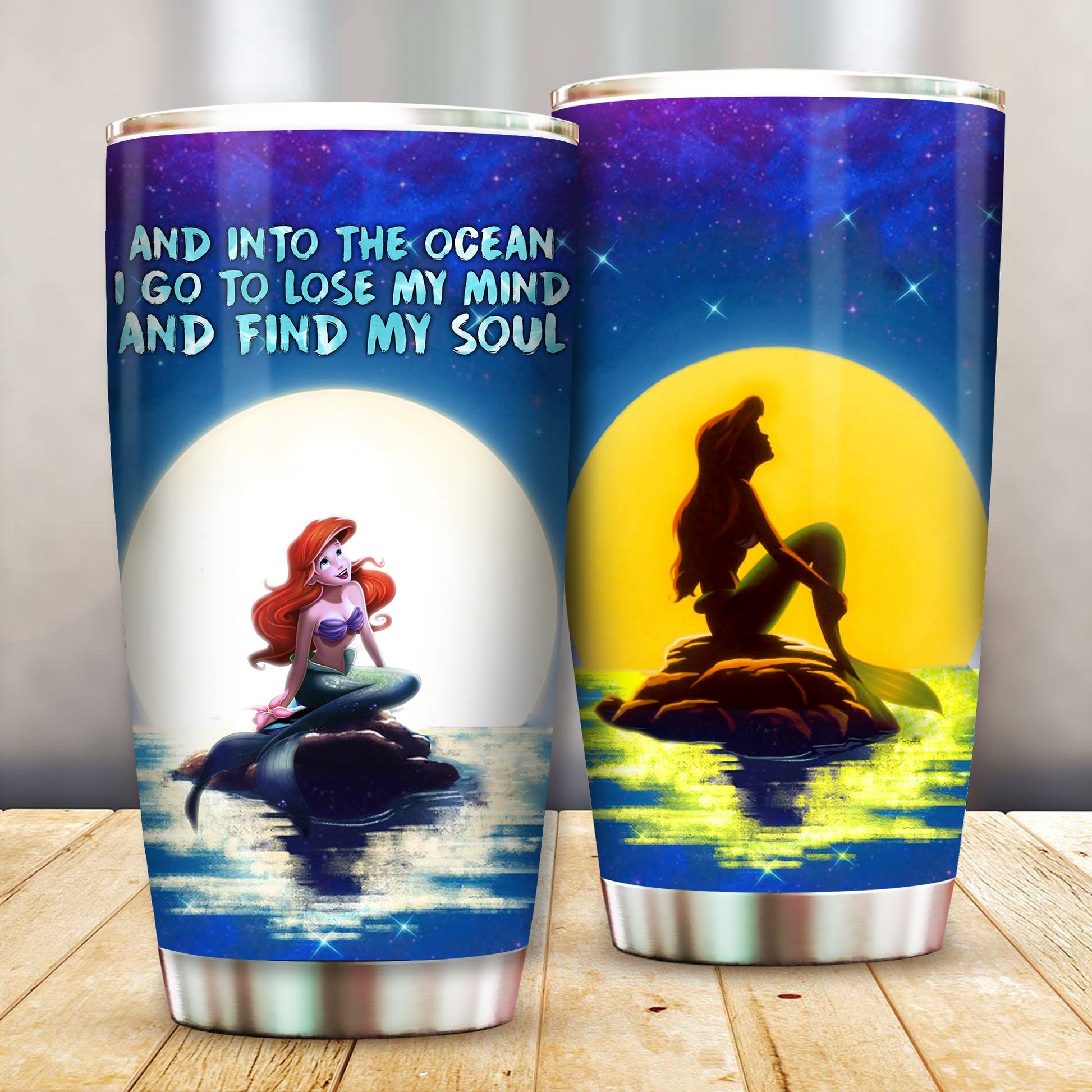Unifinz DN Tumbler Mermaid And Into The Ocean Tumbler Cup Awesome DN Ariel Travel Mug 2023
