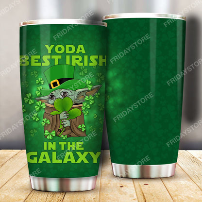 Unifinz SW Tumbler Best Irish In The Galaxy Tumbler Cup Awesome SW St Patrick Day Travel Mug 2023