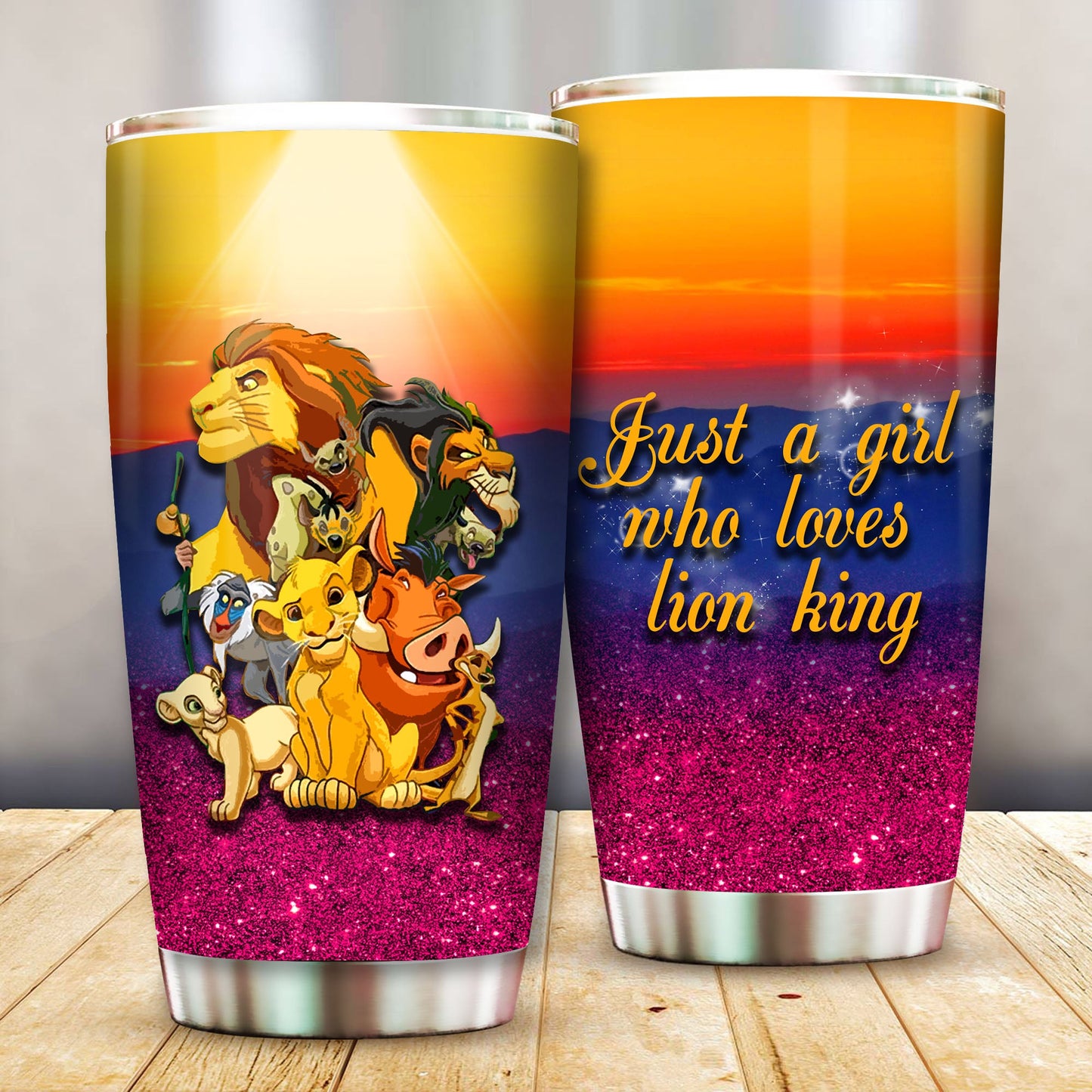 Unifinz LK Tumbler Just a Girl Who Loves Lion Lion King Simba Tumbler Cup High Quality DN LK Travel Mug 2022