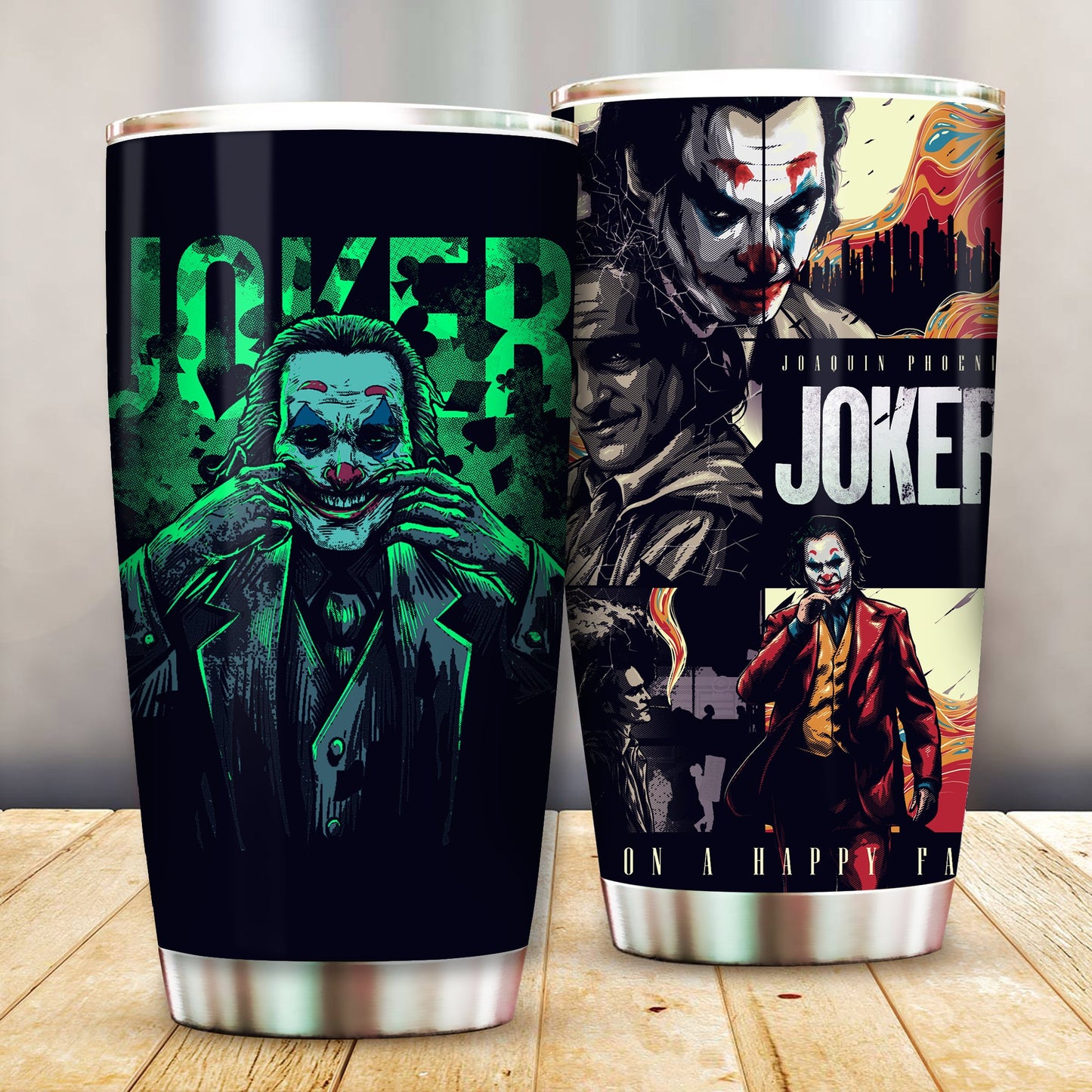 Unifinz DC Tumbler JK Put On A Happy Face Tumbler Cup Amazing High Quality DC JL Travel Mug 2022