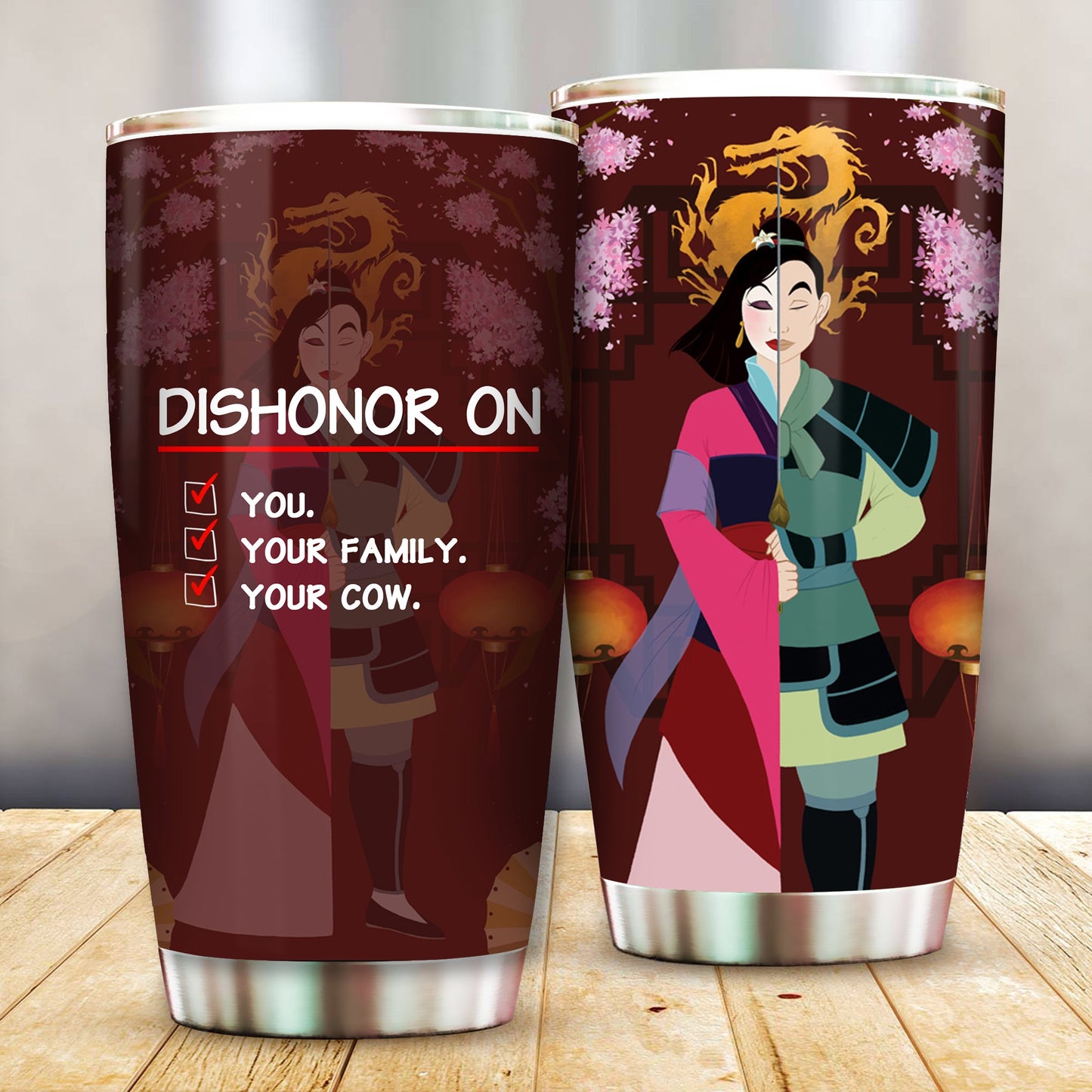 Unifinz DN Tumbler Dishonor On Your Cow Mulan Tumbler Cup High Quality DN Mulan Travel Mug 2028