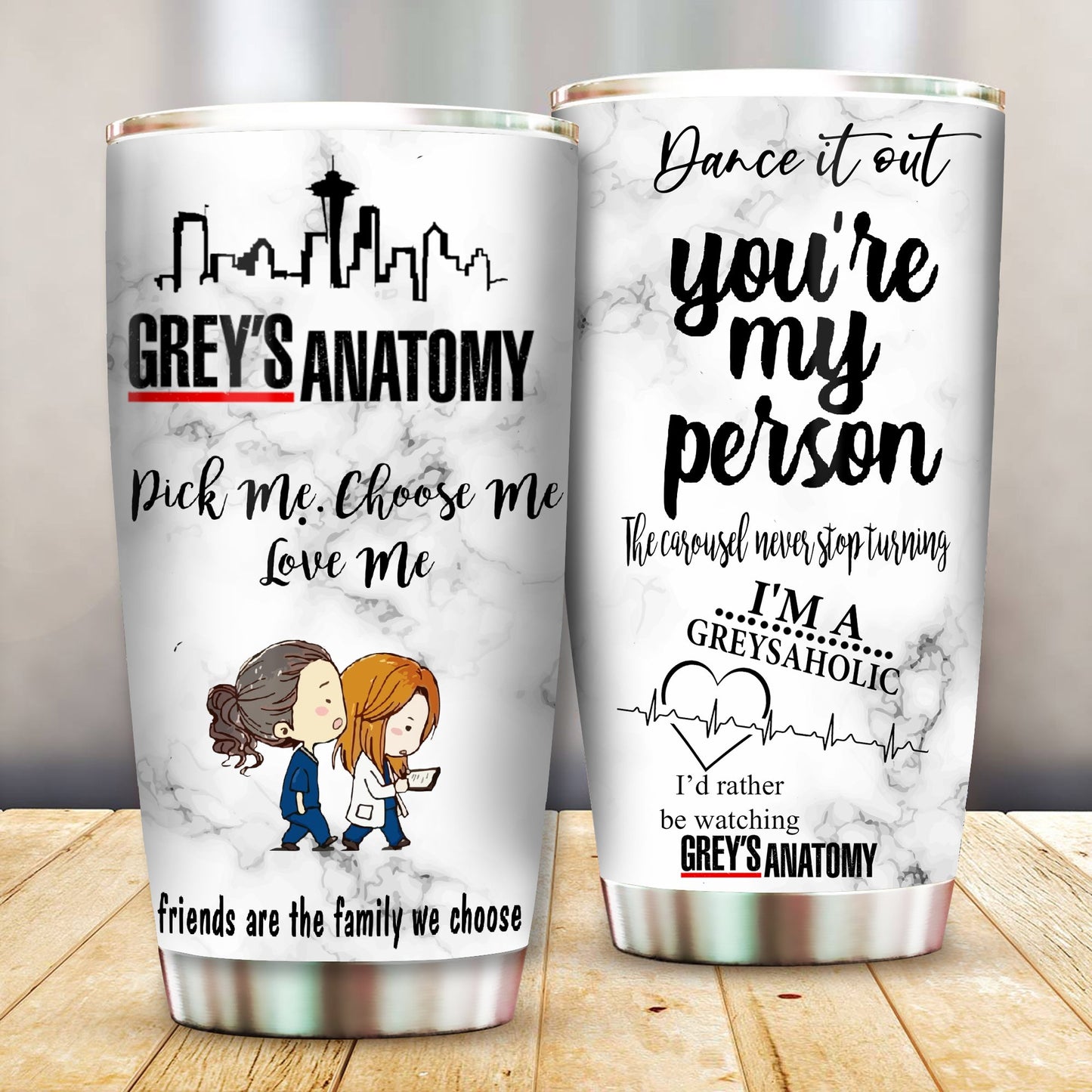 Unifinz G'Anatomy Tumbler G'Anatomy Pick Me Choose Me Love Me Tumbler Cup Amazing G'Anatomy Travel Mug 2022
