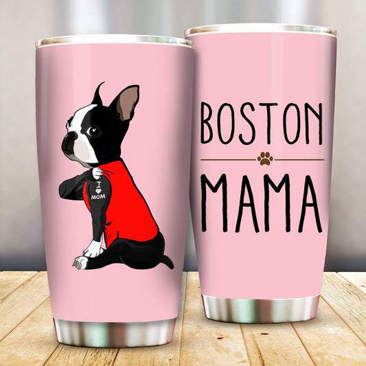 Unifinz Dog Tumbler Cup Dog Mother Tumbler Boston Mama Dog Mama Lovers Tumbler Cup Cute Dog Travel Mug 2022
