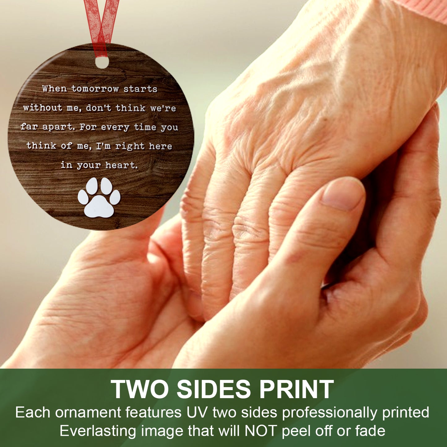 Pet Memorial Ornament When Tomorrow Starts Without Me Ornament Memorial Gift For Loss Of Dog - Aluminum Metal Ornament- Dog Sympathy Gifts