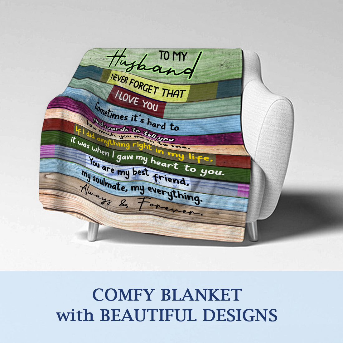 Valentines Day Gifts For Him, To My Husband Blanket, Valentines Gift For Husband- Velveteen Plush Blanket- Gifts For Anniversary Birthday, Blanket From Wife, Best Husband Gift Ideas