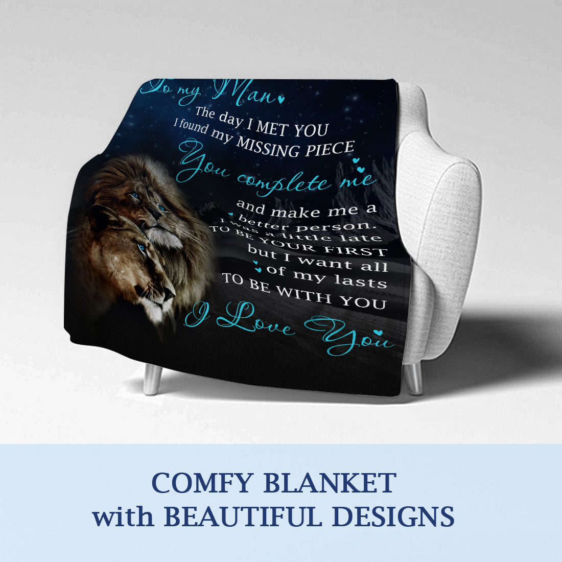 To My Man Blanket- Valentines Day Gifts For Him, Valentines Gift For Husband Boyfriend- Velveteen Plush Blanket- Gifts For Anniversary Birthday, Love Blanket From Wife Girlfriend