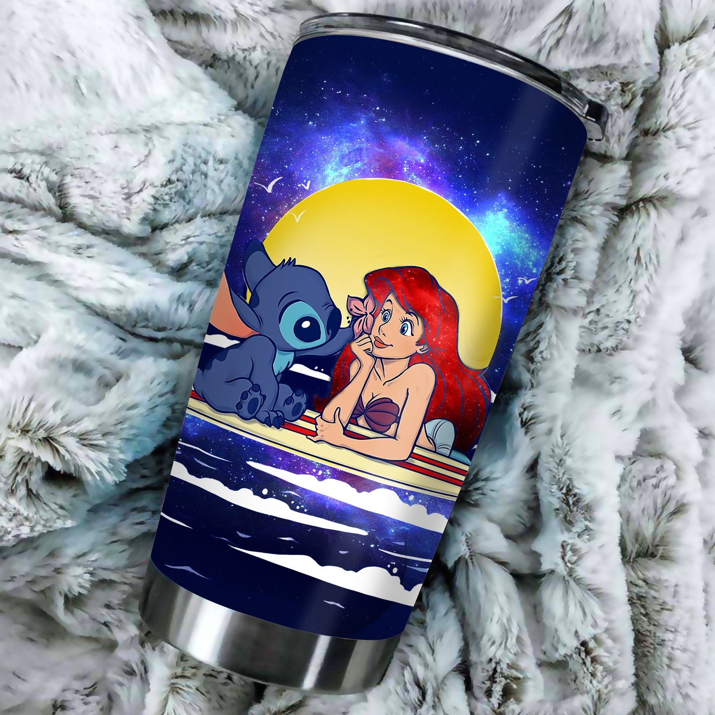 Unifinz DN Tumbler Stitch and Ariel Little Mermaid Tumbler Cup Amazing Cute DN Ariel Travel Mug DN Stitch Tumblers 2024