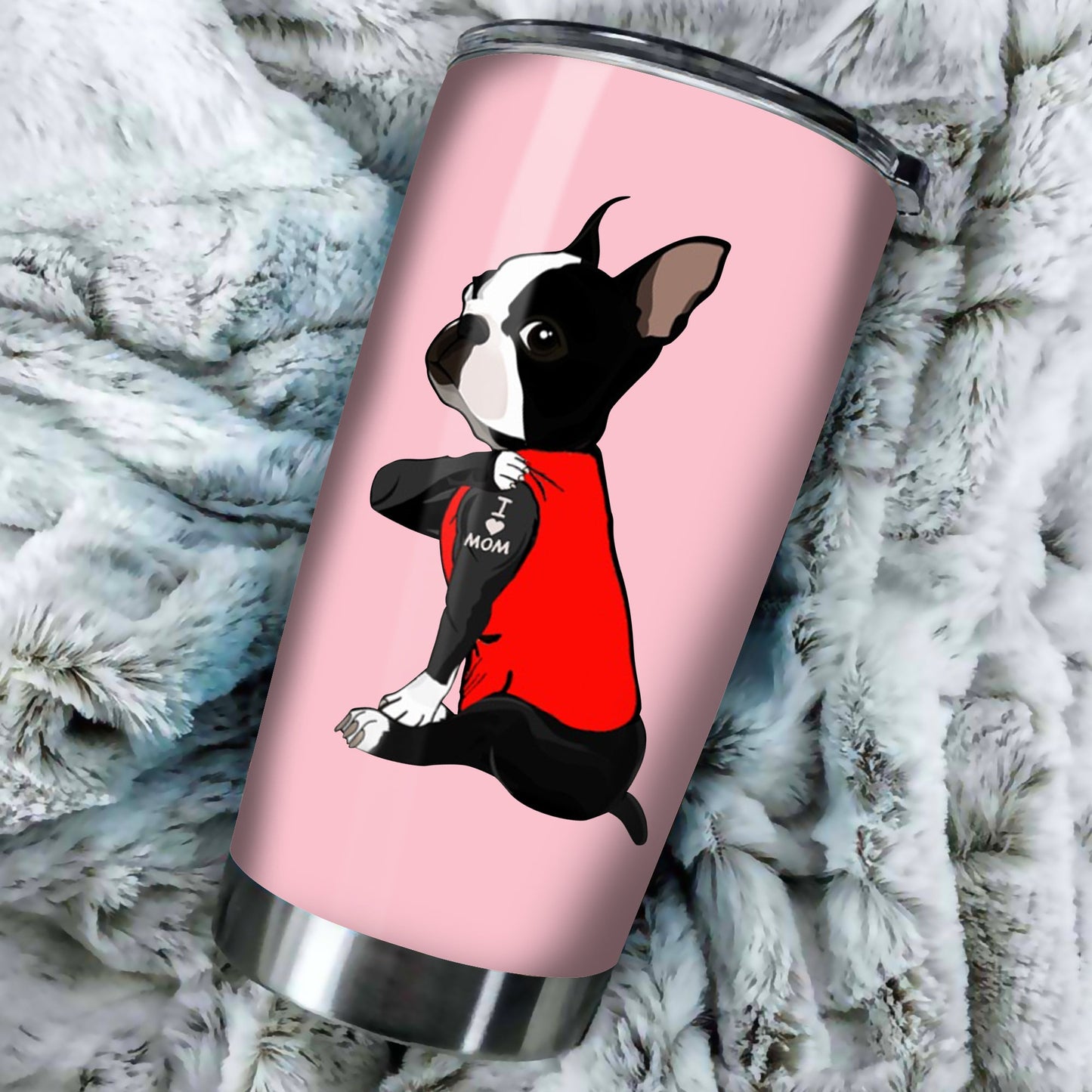 Unifinz Dog Tumbler Cup Dog Mother Tumbler Boston Mama Dog Mama Lovers Tumbler Cup Cute Dog Travel Mug 2024