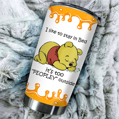 Unifinz DN WTP Tumbler Pooh I Like To Stay In Bed Tumbler Cup Cute DN WTP Travel Mug 2024