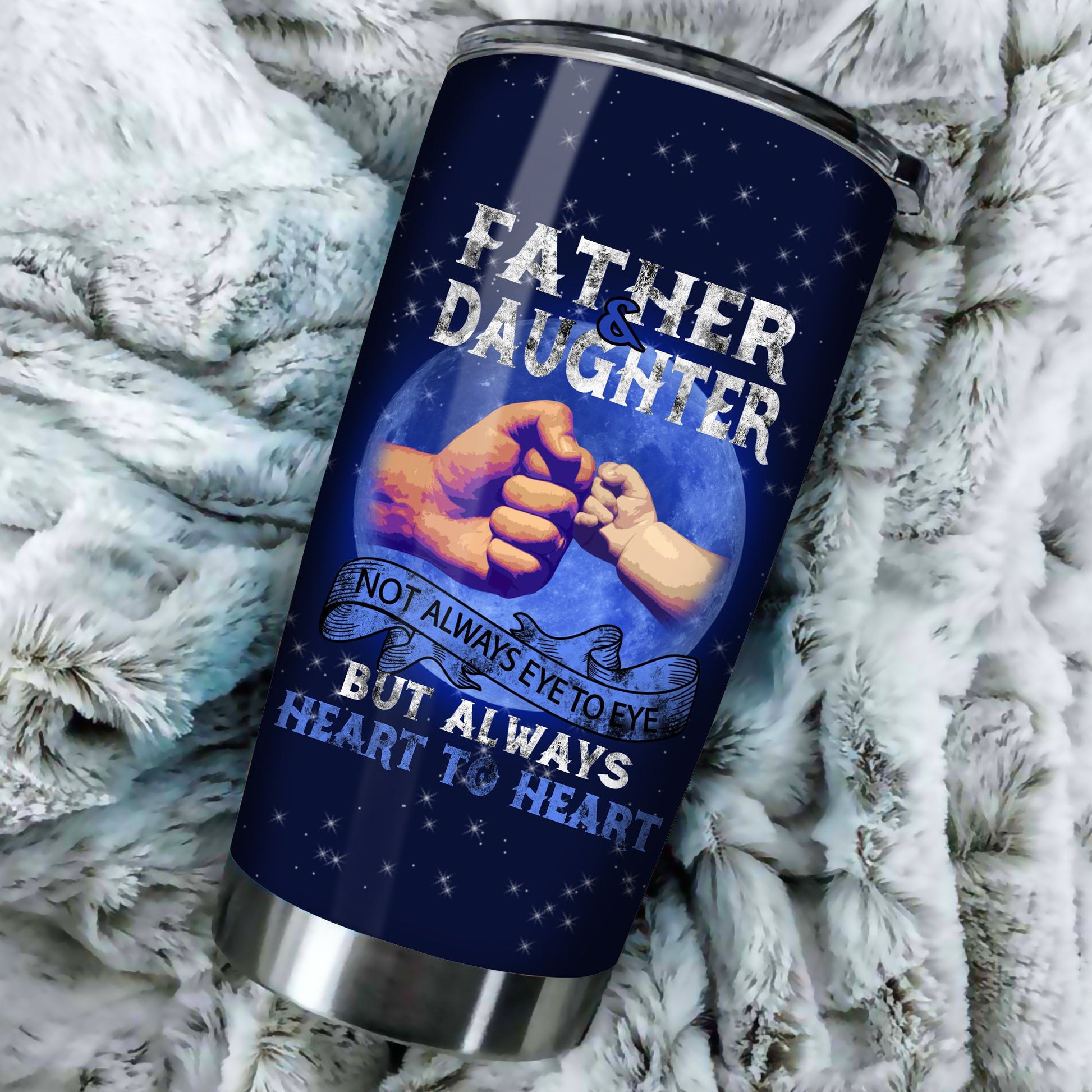 Unifinz Family Tumbler Father & Daughter Always Heart To Heart Tumbler Cup Amazing Father Travel Mug 2024