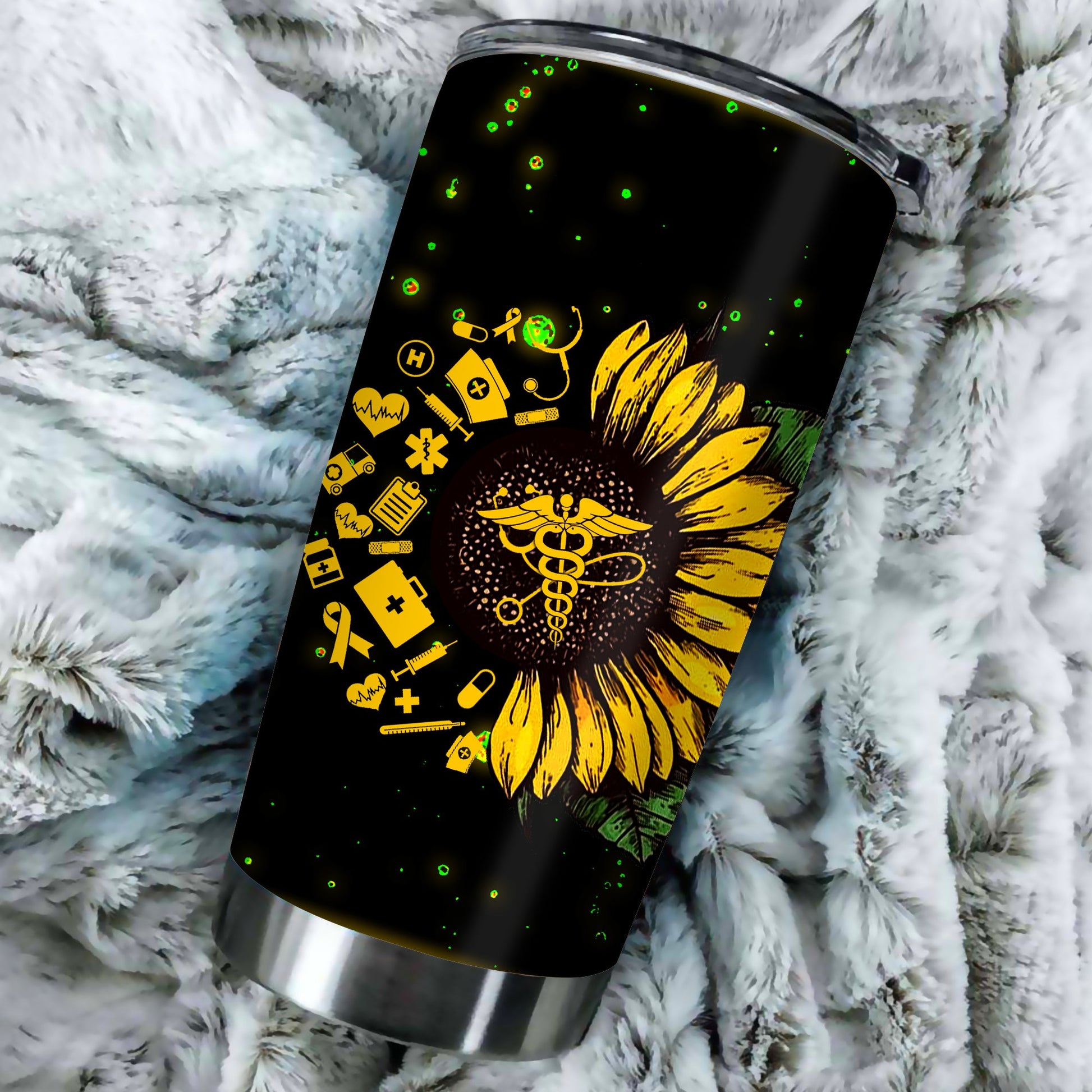 Unifinz Nurse Tumbler Love Nurse Sunflower Tumbler Cup Awesome High Quality Nurse Travel Mug 2024