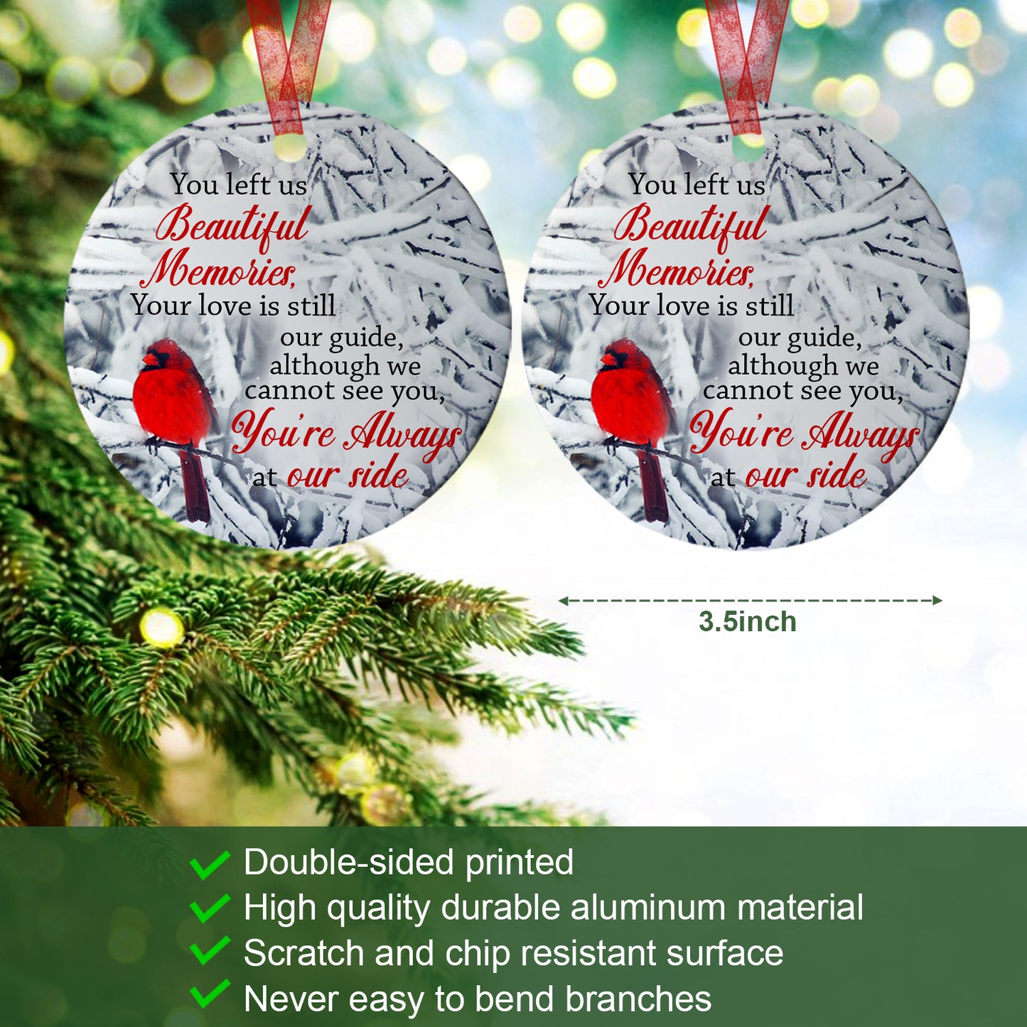 In Loving Memory Christmas Ornament Beautiful Memories Ornament Sympathy Keepsake Gift For Loss Of Loved One-Aluminum Metal Ornament-Memorial Gift