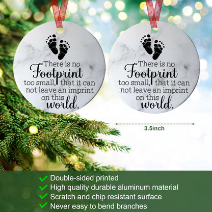 Baby Ornament Christmas These is No Footprint Miscarriage Ornament Sympathy Keepsake Gift For The Loss Of Baby-Aluminum Metal Ornament With Ribbon