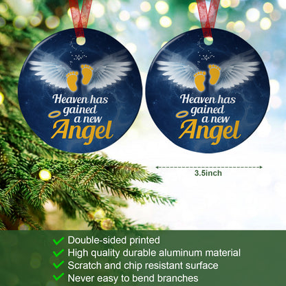 Miscarriage Ornament Heaven Has Gained A New Angel Ornament- Sympathy Gift For Loss Of Baby- Aluminum Metal Ornament- Baby Remembrance Gift