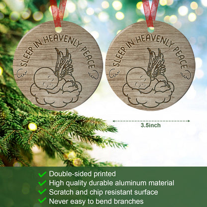 Miscarriage Ornament Sleep In Heavenly Peace Ornament- Sympathy Gift For Loss Of Baby- Aluminum Metal Ornament- Baby Remembrance Gift