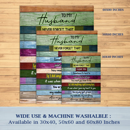 Valentines Day Gifts For Him, To My Husband Blanket, Valentines Gift For Husband- Velveteen Plush Blanket- Gifts For Anniversary Birthday, Blanket From Wife, Best Husband Gift Ideas