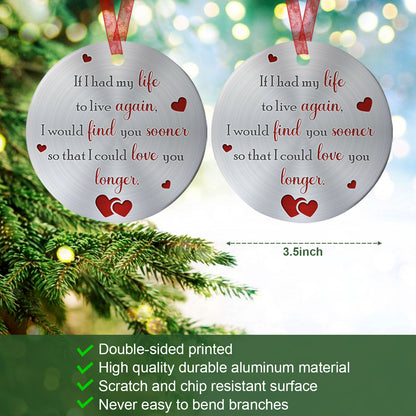 Love Ornament 2023 Valentines Day Ornament- Gifts For Birthday Anniversary- Gift From Wife, Husband - Valentines Gift For Him Her- Aluminum Metal Ornament With Ribbon