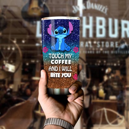 Unifinz Stitch Tumbler Touch My Coffee And I Will Bite You Tumbler Cup Cute Funny DN Stitch Travel Mug 2024