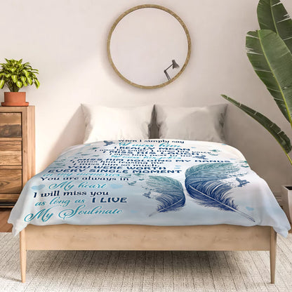 Sympathy Blanket When I Simply Say I Miss Him Blanket Memorial Gifts For Loss Of Loved Ones - Velveteen Plush Blanket- In Loving Memory Of Dad Mom