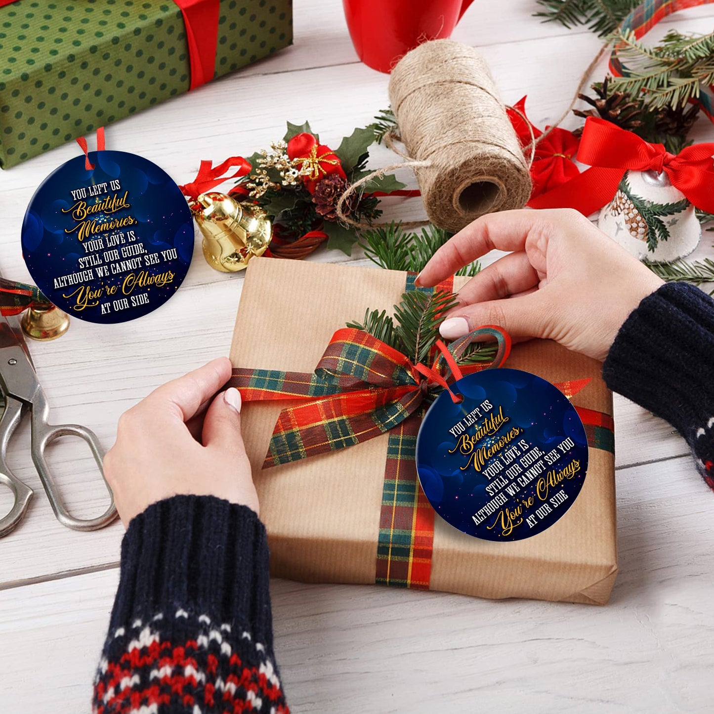 Beautiful Memories Ornament In Loving Memory Ornament Sympathy Keepsake Gift For The Loss Of A Loved One-Aluminum Metal Ornament