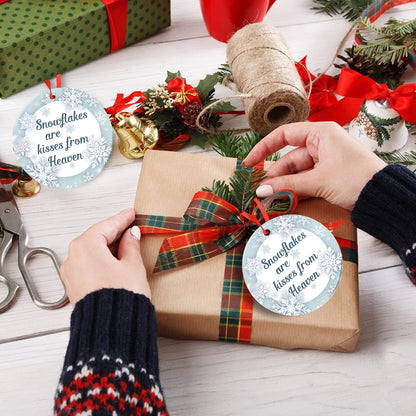 Keepsake Ornament Snowflakes Are Kissed From Heaven Ornament Memorial Gift For Loss Of Loved Ones - Aluminum Metal Ornament- In Loving Memory Of Dad Mom