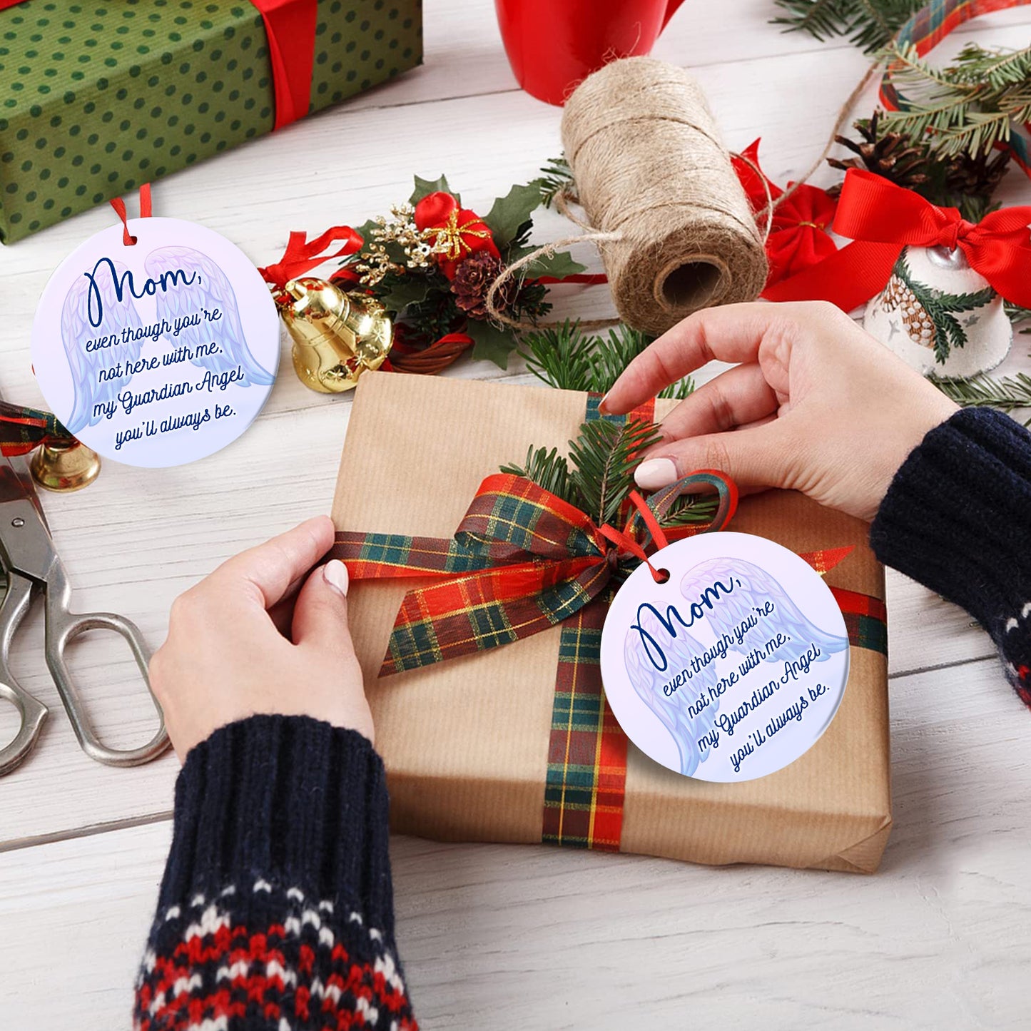 Mom Keepsake Ornament My Guardian Angel You're Always Be Ornament Memorial Gift For Loss Of Mother - Aluminum Metal Ornament