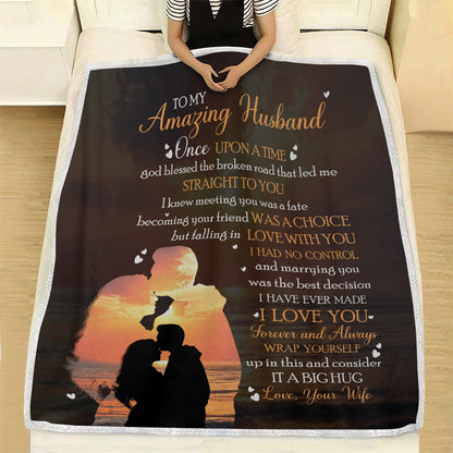 To My Husband Blanket- Valentines Day Gifts For Him, Valentines Gift For Husband- Velveteen Plush Blanket- Gifts For Anniversary Birthday, Blanket From Wife, Best Husband Gift Ideas