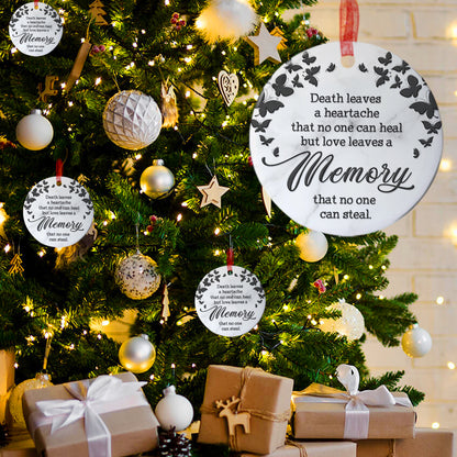 Memorial Ornament Death Leaves A Heartache That No One Can Heal Sympathy Bereavement Keepsake Gifts For Loss Of Mom Dad -Aluminum Metal Ornament