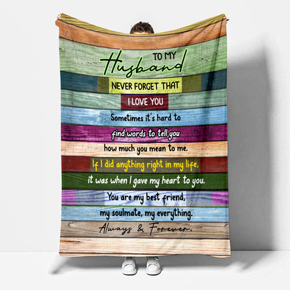 Valentines Day Gifts For Him, To My Husband Blanket, Valentines Gift For Husband- Velveteen Plush Blanket- Gifts For Anniversary Birthday, Blanket From Wife, Best Husband Gift Ideas