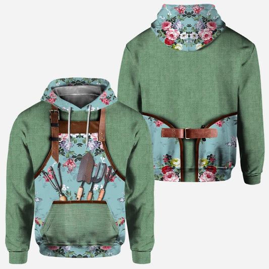 Gardening Hoodie Gardening Apron 3d Costume Green Hoodie