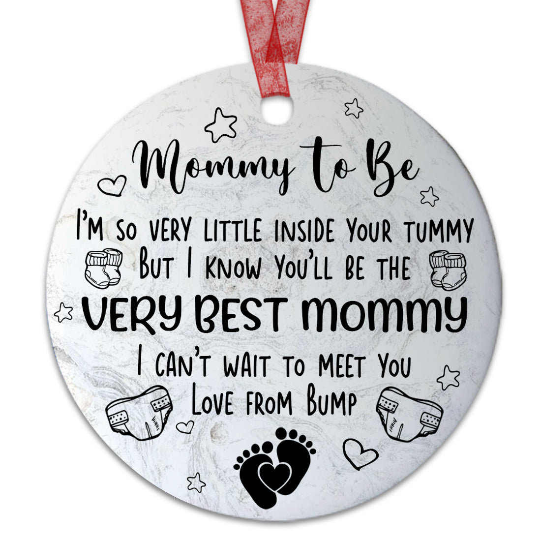 Mommy To Be Christmas Ornament Pregnancy Announcement Ornament Expecting Baby Gift For New Parents-Aluminum Metal Ornament