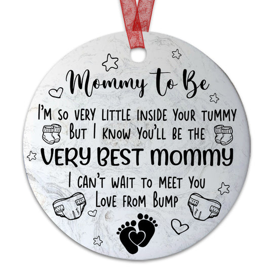 Mommy To Be Christmas Ornament Pregnancy Announcement Ornament Expecting Baby Gift For New Parents-Aluminum Metal Ornament