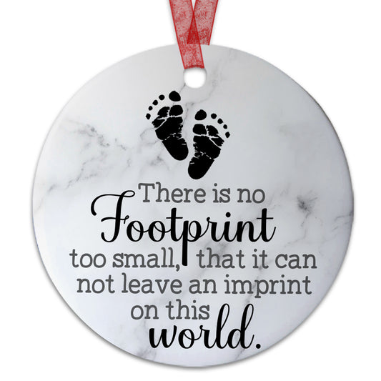 Baby Ornament Christmas These is No Footprint Miscarriage Ornament Sympathy Keepsake Gift For The Loss Of Baby-Aluminum Metal Ornament With Ribbon