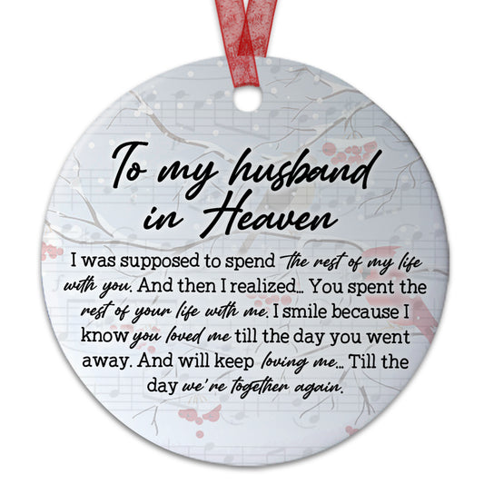 Husband Memorial Ornament To My Husband In Heaven Ornament Sympathy Keepsake Gift For Loss Of Husband-Aluminum Metal Ornament