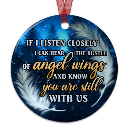 Angel Wings Memorial Ornament In Loving Memory Ornament Sympathy Keepsake Gift For The Loss Of A Loved One - Aluminum Metal Ornament With Ribbon