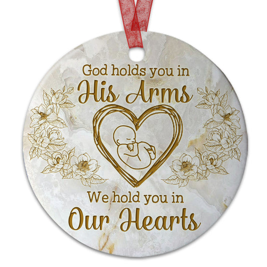 Baby Memorial Ornament God Hold You In His Arms We Hold You In Our Hearts Ornament Sympathy Keepsake Gift For The Loss Of Baby-Aluminum Metal Ornament