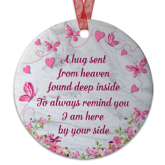 Memorial Ornament A Hug Sent From Heaven Ornament Sympathy Gift For Loss Of Loved One - Aluminum Metal Ornament - In Memory Of Mom Dad