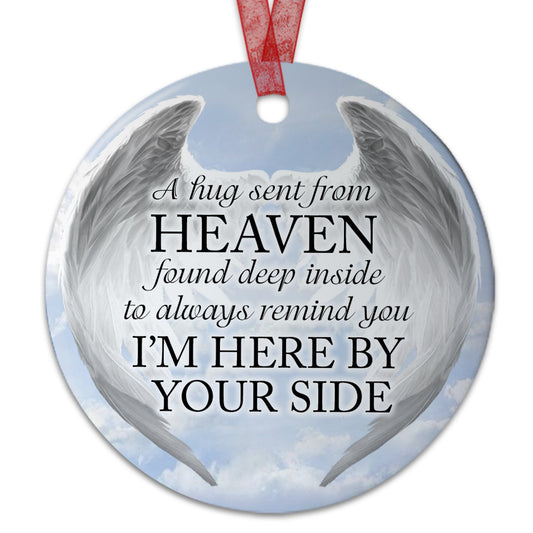 Memorial Ornament A Hug Sent From Heaven Ornament Remembrance Sympathy Gift For Keepsake of Dad Mom Grandpa Grandma-Aluminum Metal Ornament