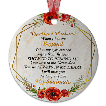 My Angel Husband Ornament Memorial Gifts For Loss Of Husband-Aluminum Metal Ornament - Sympathy Deceased Bereavement Remembrance Grieving Gifts