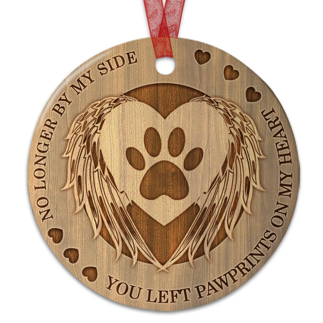 Dog Memorial Ornament You Left Pawprints On My Heart Here Ornament Sympathy Gift For Loss Of Dog - Aluminum Metal Ornament- Pet Memorial Gifts